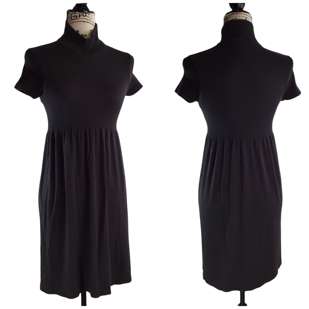 JJ AUTHENTIC - Mock Turtleneck Empire Waist Midi Dress